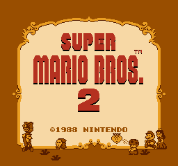 Super Mario Bros 2 title screen for NES